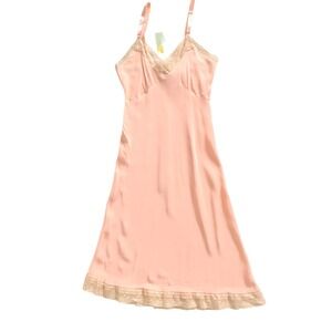 Vintage 40's/50s Colony Club Vintage Full Slip Tea Rose Pink Lace Trim 32